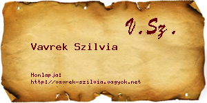 Vavrek Szilvia névjegykártya