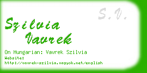 szilvia vavrek business card